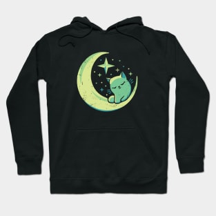 Moon Cat Cute Ethereal Cosmic Aesthetic Hoodie